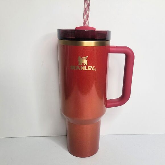 STANLEY Scarlet Tinsel Quencher H2.0 Flowstate Tumbler 40 oz Limited Edition NEW - Picture 3 of 11
